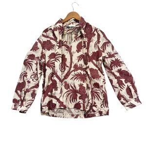 VTG 70s Alex Colman Peacock Jungle Tapestry Boho Long Light Jacket Shirt sz L